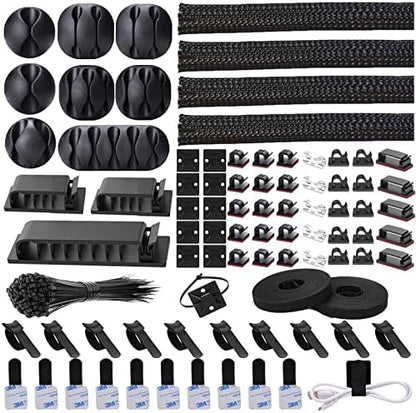 N NOROCME 192 PCS Cable Management Kit 4 Wire Organizer Sleeve