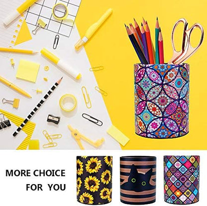 PU Leather Pen Holder, Pencil Holder Desk Organizer for Women Girls