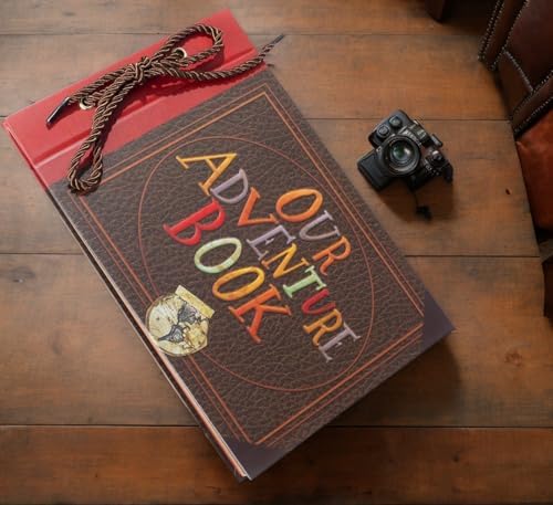 Scrapbook Photo Album,Our Adventure Book, Embossed Words Hard Cover