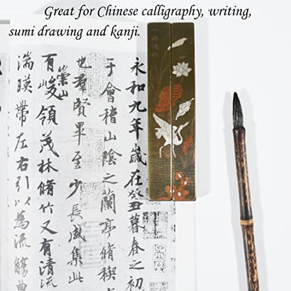 Chinese Calligraphy Paperweight Brass Paper Weights Carved Egret