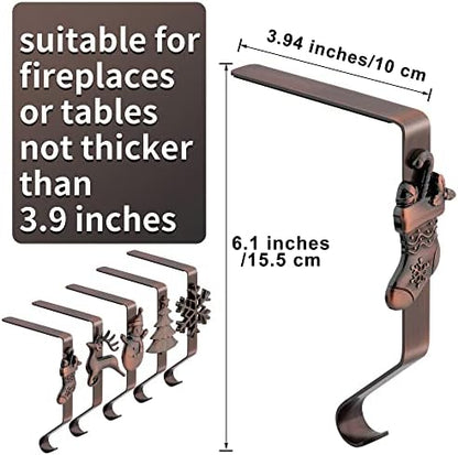 URATOT Pack of 5 Christmas Stocking Holders Mantel Stocking Hangers
