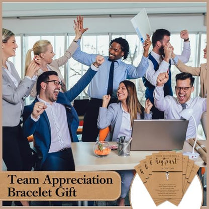 Huquary 25 Set Team Employee Appreciation Gifts Thank You Key Bracelet