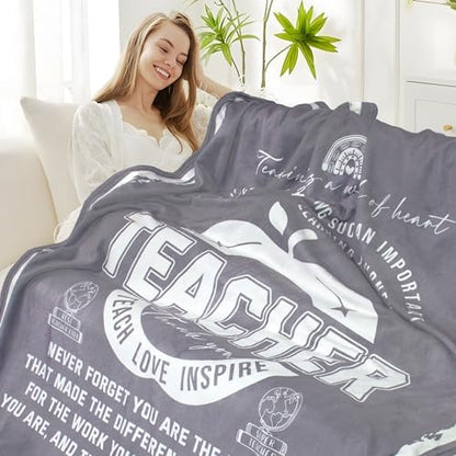 Teacher Gifts Blanket Throw 60”×50” Appreciation Gifts for Women Men