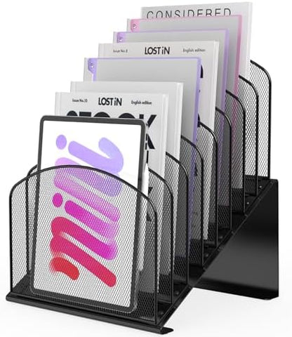 Sinboun Inclined Desk File Organizer Folder Holder with 8-Section