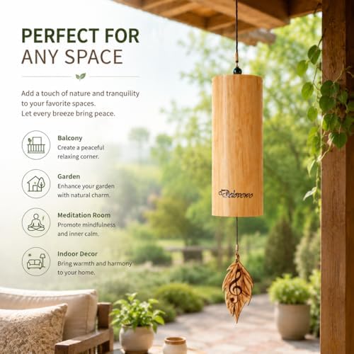 Wind Chimes for Outside Natural Bamboo Windchimes Unique Rain Chime