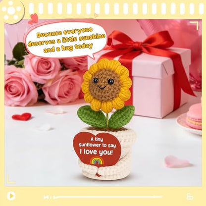 I Love You Crochet Sunflower Gifts For him her Birthday Valentine's