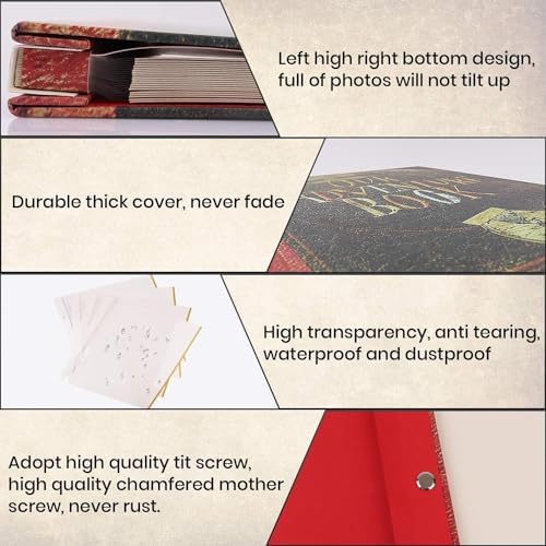 Large Adventure Book Photo Album Magnetic,13"x11.5",DIY,Handmade for