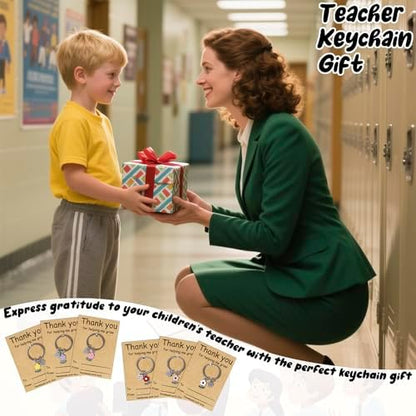6Pcs Teacher Appreciation Keychains Gifts In Bulk, Daycare End of Year