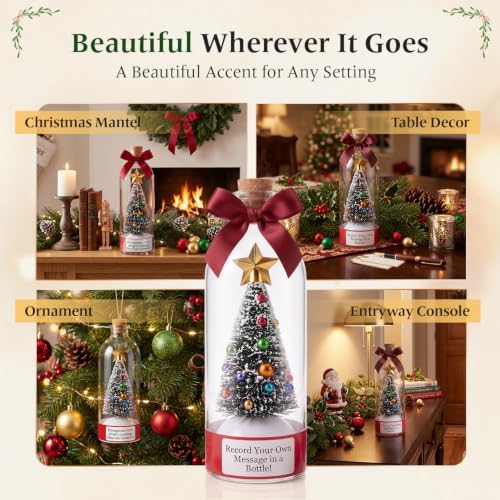 Recordable Christmas Tree in a Bottle, 30-Second Voice Recording and