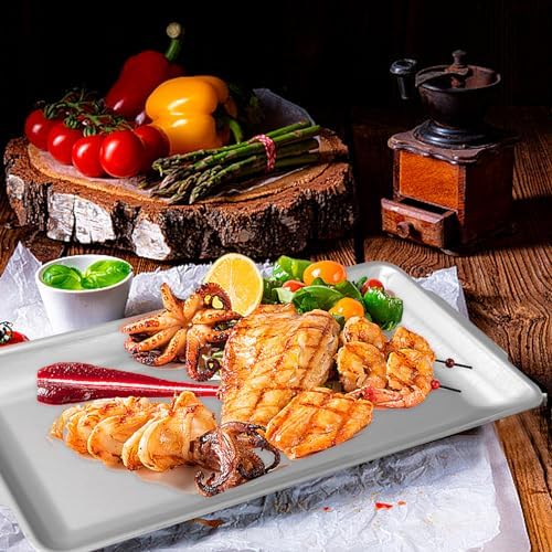 3Pcs 304 Stainless Steel Food Serving Tray, 12.6" Rectangular Serving