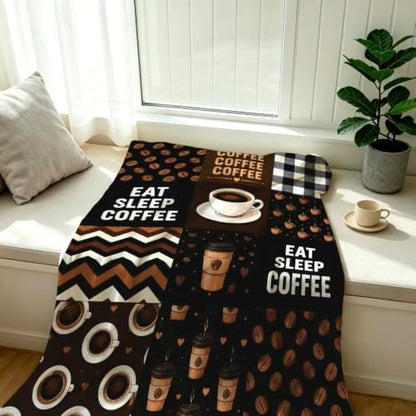Coffee Blanket Cafe Gifts for Drinks Lover Throw Blanket Coffee Cup