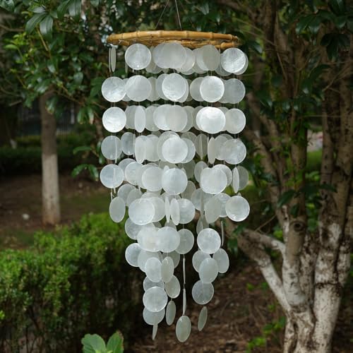 32" White Capiz Shell Wind Chime
