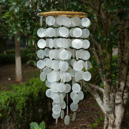 32" White Capiz Shell Wind Chime