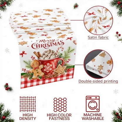 Merry Christmas Bed Runners for Queen Size Bed, Decorative Bed Runner