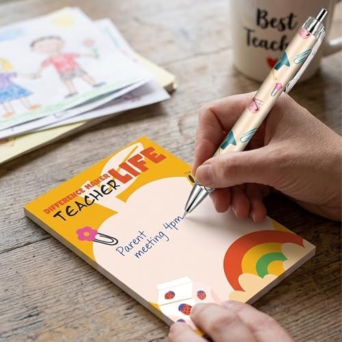 Teacher Sticky Notes and Pens, Classroom Notepads for School and Work