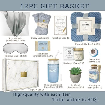 AHAGIFTREE Get Well Soon Gift Baskets For Women,12PC Get Well Gifts