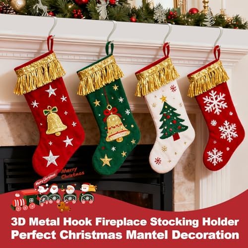 Christmas Stocking Holders,Set of 4, Suitable for Fireplace Home