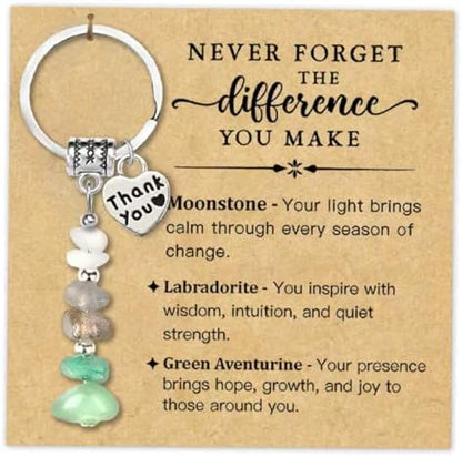 Never Forget the Difference You Make, Crystal Keychain Thank You Gift