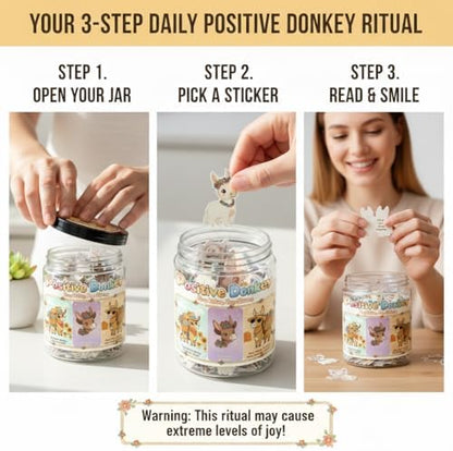 Positive Donkey Christmas Jar, Funny Emotional Support Gift for Men