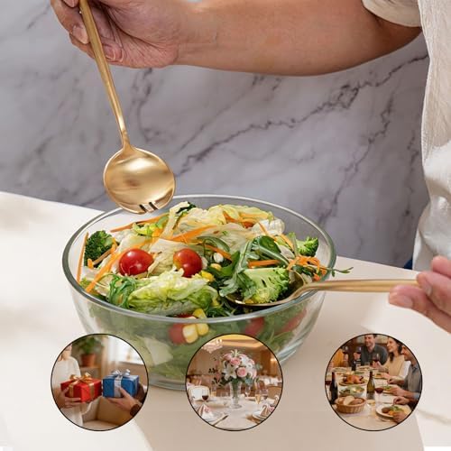 O.C.E. Salad Server,Premium Stainless Steel Spoon and Fork Set,10.3