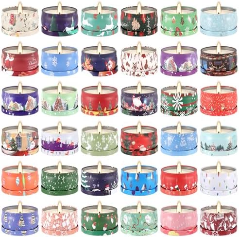 36 Packs Christmas Scented Candles Gift- Aromatherapy Candle-2.5oz Soy