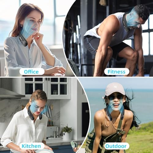 Portable Neck Fan, Personal Wearable Bladeless Fan, 6000mAh USB