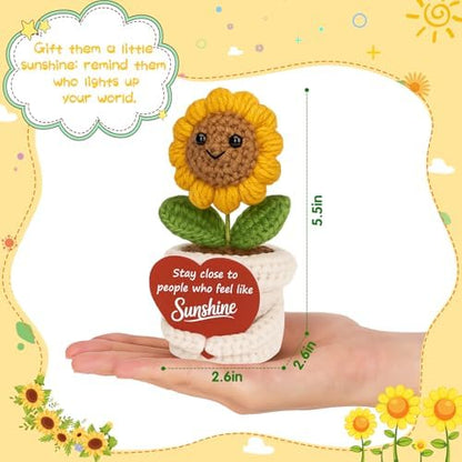 Handmade Crochet Sunflower Plant Thinking of You Gifts for Women