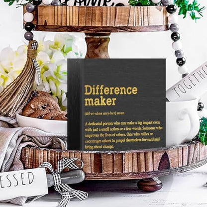Difference Maker Definition Home Office Decor Wooden Box Sign Black