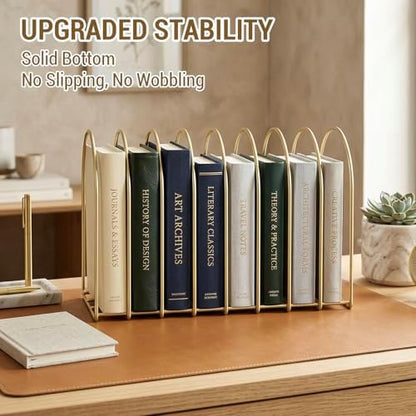 MyGift Brass Metal Wire File Desk Organizer Binder Holder with 8 Wide