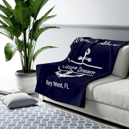 Custom Boat Owner Gift Nautical Blanket Personalized Sherpa Fleece