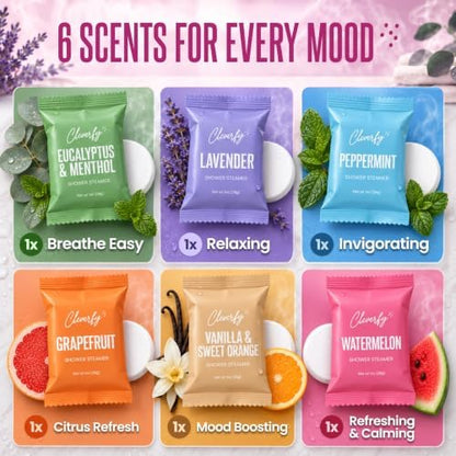 Cleverfy Shower Steamers Aromatherapy Gifts for Teen Girls, 6 Tablets