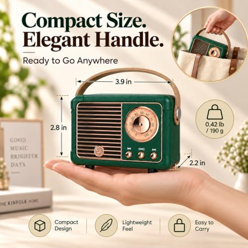 Dosmix Retro Bluetooth Speaker,Vintage Decor,Small Gift for Women Men