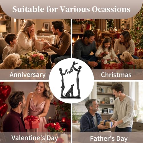 Sziqiqi Anniversary Wedding Gifts for Couple: Iron Family & Dog