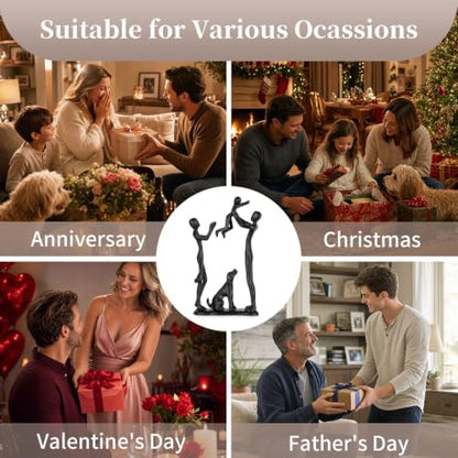 Sziqiqi Anniversary Wedding Gifts for Couple: Iron Family & Dog