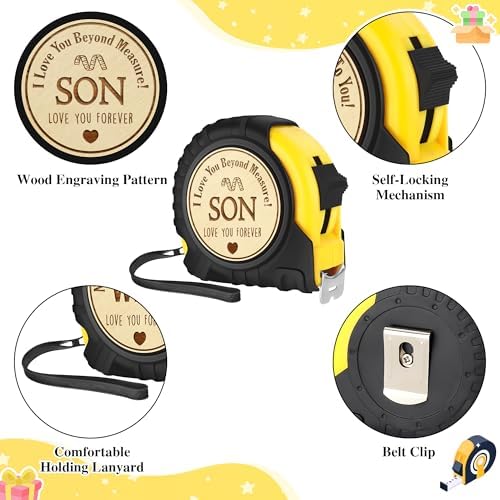 Cool Son Birthday Gifts from Mom Dad, 25 FT Tape Measure Tool