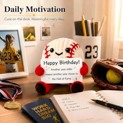 Crochet Baseball Birthday Keepsake Figurine — "Closer to the Hall of