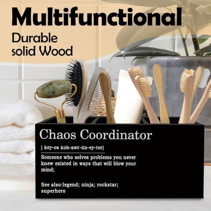 Black Chaos Coordinator Pen Pencil Holder for Desk, Thank You Gifts