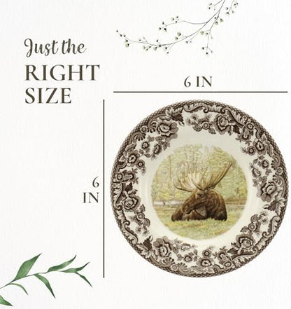 Spode Majestic Moose 6" Bread and Butter Plate - Wildlife Holiday
