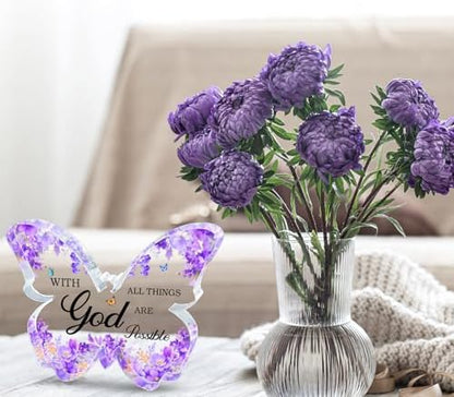 Purple Butterfly Acrylic Desk Accessories Decor for Women