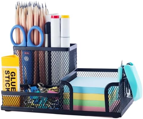 M&G Mesh Pen Holder Desk Organizers Pencil Holder for Desk Black, 3
