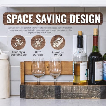 Liquor Bottle Display Shelf – Wall Bar Shelf for Whiskey, Wine &