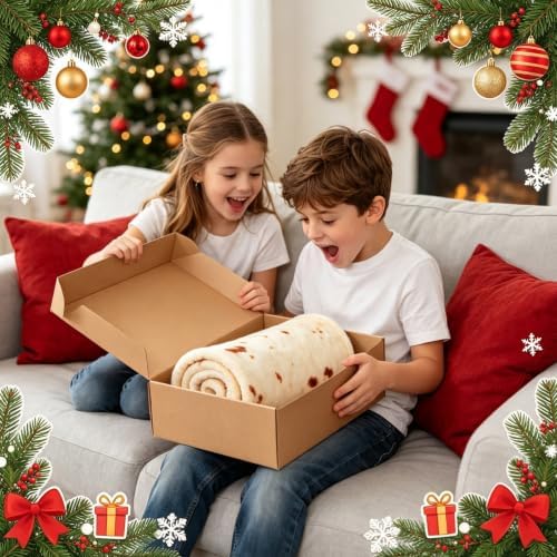 SeaRoomy Burrito Tortilla Blanket, Funny Food Throw Blanket, Round