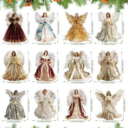 Syhood 12 Pcs Angel Christmas Ornaments Xmas Tree Decor, Vintage