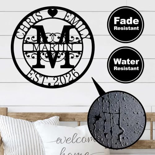 Custom Metal Signs | Personalized Monogram Name Sign | Wedding Gifts