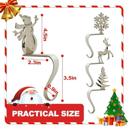 Christmas Stocking Holders,Set of 4, Suitable for Fireplace Home