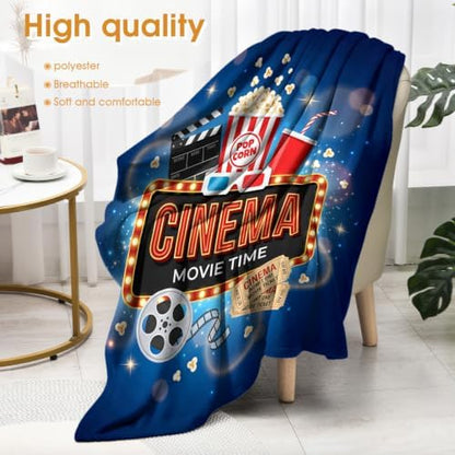 Movie Theater Popcorn Blanket Cinema Gifts for Men Women Boys Adults