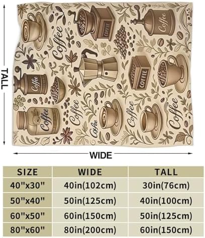 Coffee Blanket Cafe Throw Blanket Food Soft Cozy Fleece Fuzzy Stuff