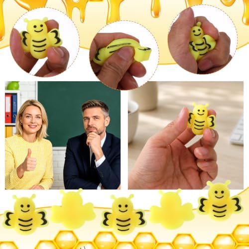 24 Sets Bee Stress Ball for Adults Positive Gifts with Cards Boxes