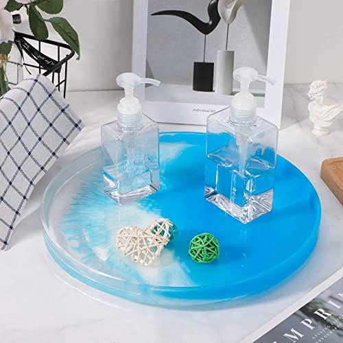 Gartful Rolling Tray Mold for Resin, Large Round Serving Tray Mold