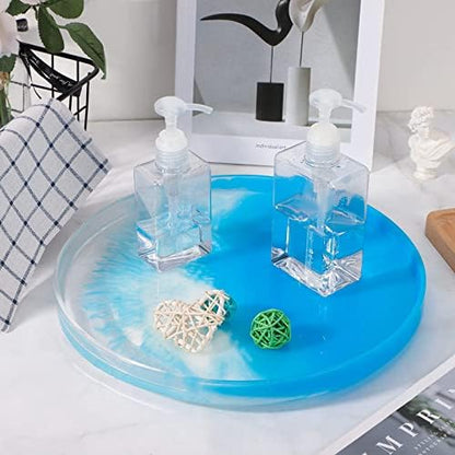 Gartful Rolling Tray Mold for Resin, Large Round Serving Tray Mold